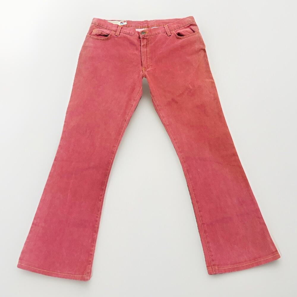 Marlboro Classics Moleskin Flare Leg Pants Burgundy Red Made in Italy 33x29